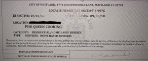 Business tax receipt
